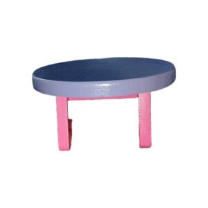 Dollhouse Round Table Wooden Purple Pink Rare HTF‎